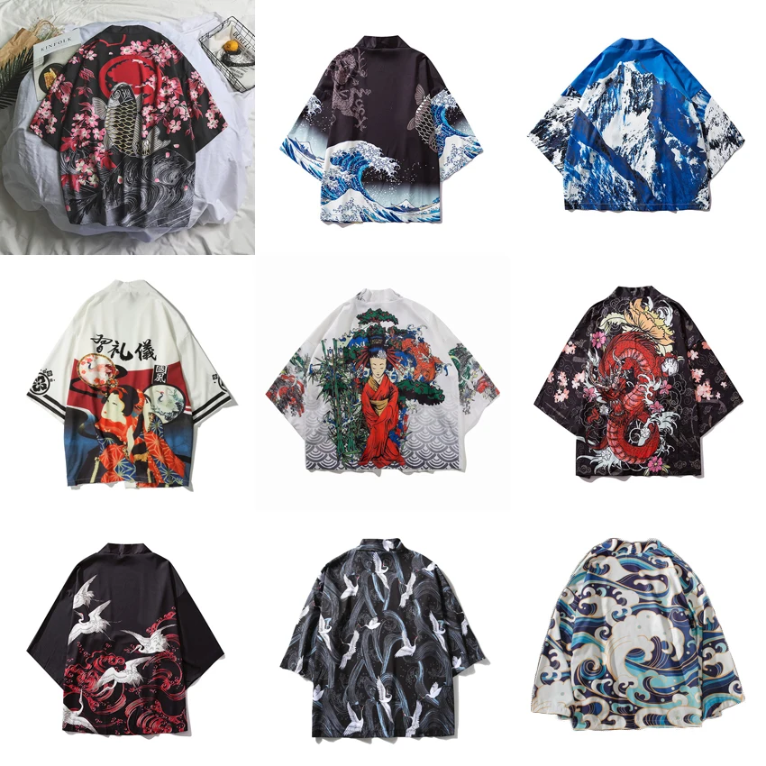 17Colors Oriental Japanese Traditional Costumes Men Fashion Kimono Haori Cardigan for Woman Summer Thin Jacket Beach Wear Cloak
17Colors Oriental Japanese Traditional Costumes Men Fashion Kimono Haori Cardigan for Woman Summer Thin Jacket Beach Wear Cloak