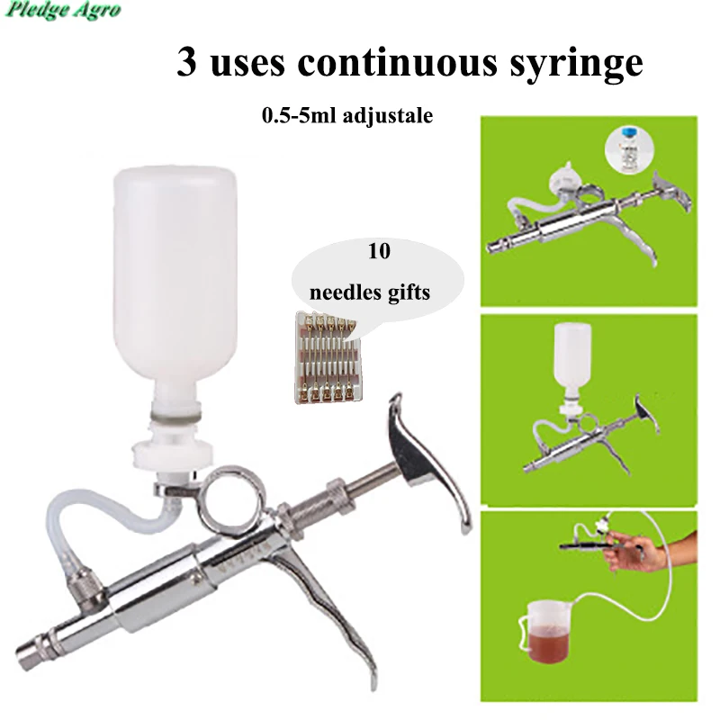 Continuous Syringe Veterinary Automatic Equipment 5ml With Bottles Vaccination Metal Multifunction Farm Tools Pig Livestock
Continuous Syringe Veterinary Automatic Equipment 5ml With Bottles Vaccination Metal Multifunction Farm Tools Pig Livestock