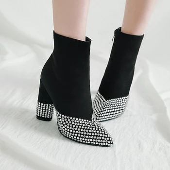 WETKISS Crystal Ankle Boots Winter High Heels Women Pointed Toe Footwear Zip Female Shoes Casual Women 2020 Plus Size 46
WETKISS Crystal Ankle Boots Winter High Heels Women Pointed Toe Footwear Zip Female Shoes Casual Women 2020 Plus Size 46