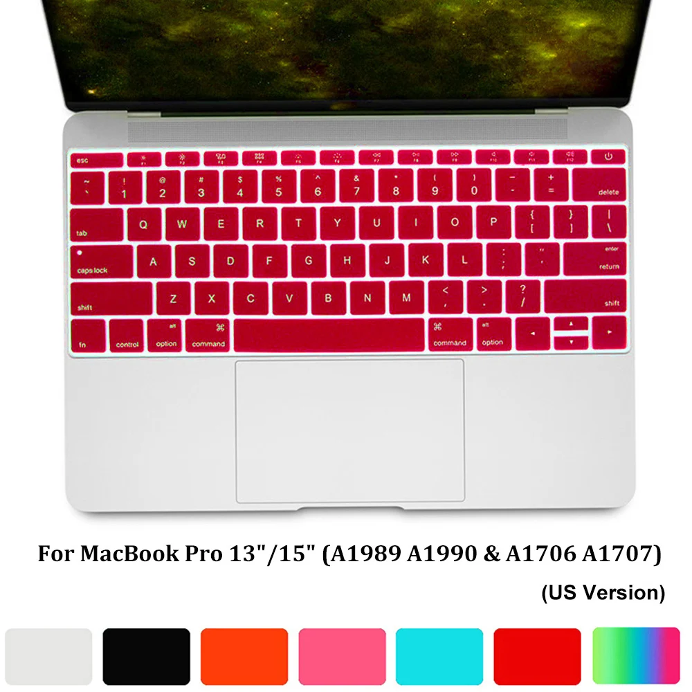 Silicone Keyboard Cover Colorful Skin Film Dustproof For MacBook Pro Without Touch Bar 13" Release 2018 2017 2016
Silicone Keyboard Cover Colorful Skin Film Dustproof For MacBook Pro Without Touch Bar 13" Release 2018 2017 2016