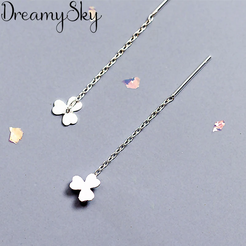 DreamySky 100% Real 925 Sterling Silver Jewelry New Korean Long Clover Flower Earrings For Women Gift Joyas Pendientes Brincos
DreamySky 100% Real 925 Sterling Silver Jewelry New Korean Long Clover Flower Earrings For Women Gift Joyas Pendientes Brincos