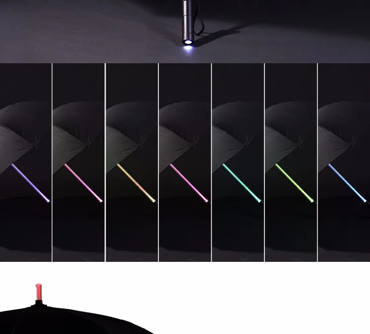 7 Colors LED Star Wars Umbrella Golf Umbrella Rain Men Women Light Flash Night Protection Car FlashLight Transparent Umbrella