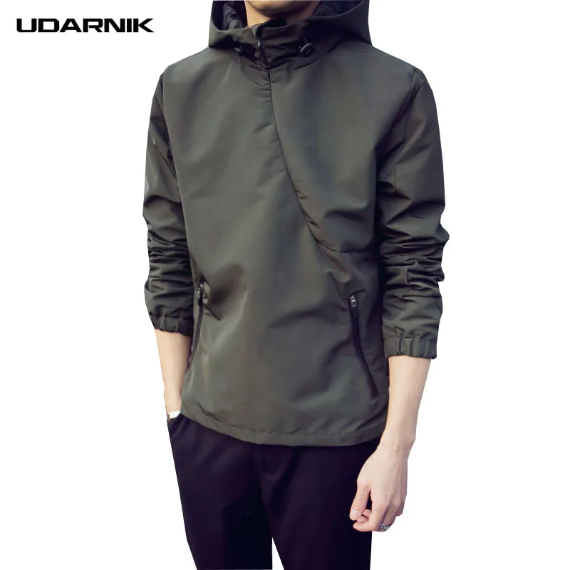 Men's Causal Hooded Jacket Long Sleeve Black Jasper Slant Zipper Baseball Style Coat Thin Summer Streetwear Fashion 901-439
Men's Causal Hooded Jacket Long Sleeve Black Jasper Slant Zipper Baseball Style Coat Thin Summer Streetwear Fashion 901-439