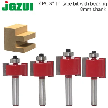 4pcs/set High Quality "T" Type Bit With Bearing 8mm shank Dovetail Router Bit Cutter wood working
4pcs/set High Quality "T" Type Bit With Bearing 8mm shank Dovetail Router Bit Cutter wood working