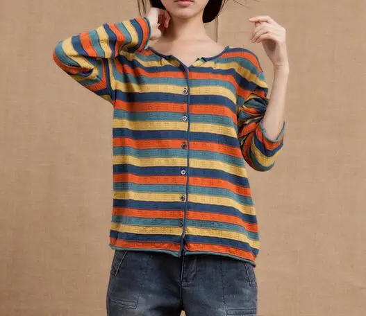 Casual tees for women plus size cotton striped new fashion spring autumn O-neck shirts female full sleever 2 colour qsy0901
Casual tees for women plus size cotton striped new fashion spring autumn O-neck shirts female full sleever 2 colour qsy0901