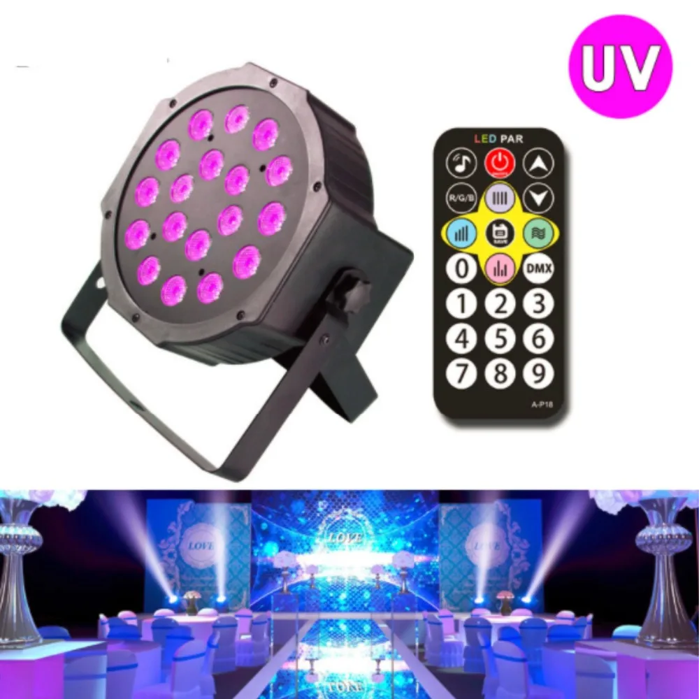 Tinhofire Remote Control UV Purple LED 18 Par Lights Violet UV Plant Growth Colorful Lights Stage Lighting Background Lights
Tinhofire Remote Control UV Purple LED 18 Par Lights Violet UV Plant Growth Colorful Lights Stage Lighting Background Lights