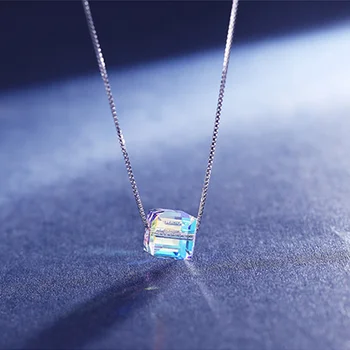 Square cube Necklace Multicolor Pendant S925 standard silver chain Brand 2019 silver 925 jewelry
Square cube Necklace Multicolor Pendant S925 standard silver chain Brand 2019 silver 925 jewelry