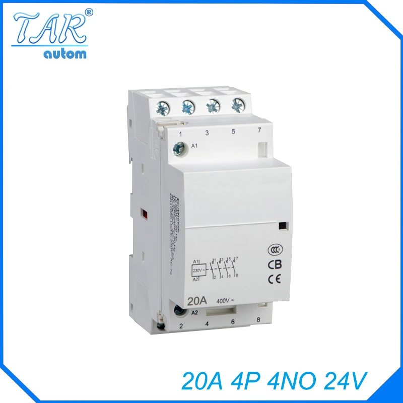 4P 4NO 24V 20A Modular Normally Closed Contactor with electric machincal types of contactor Din rail Household ac contactor
4P 4NO 24V 20A Modular Normally Closed Contactor with electric machincal types of contactor Din rail Household ac contactor