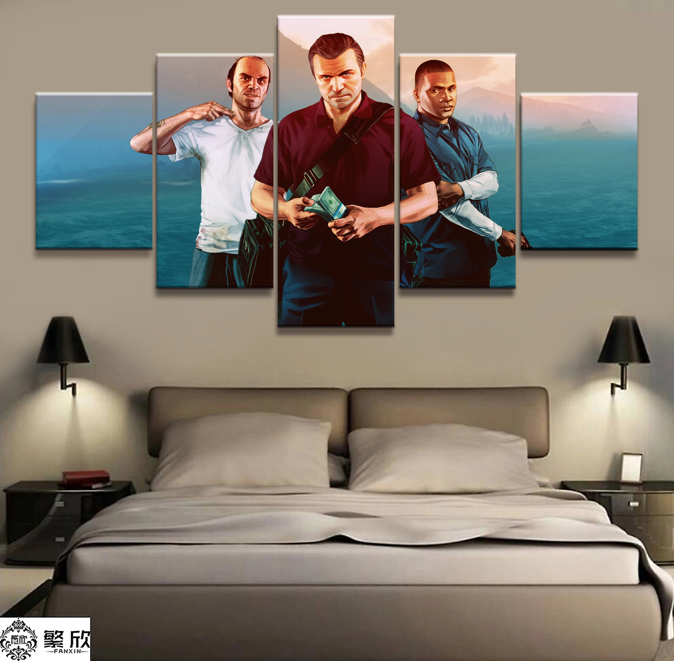 Wall Art Poster Painting Modular Pictures For Living Room Decorative Pictures Canvas Printed 5 Panel GTA 5 Game
Wall Art Poster Painting Modular Pictures For Living Room Decorative Pictures Canvas Printed 5 Panel GTA 5 Game