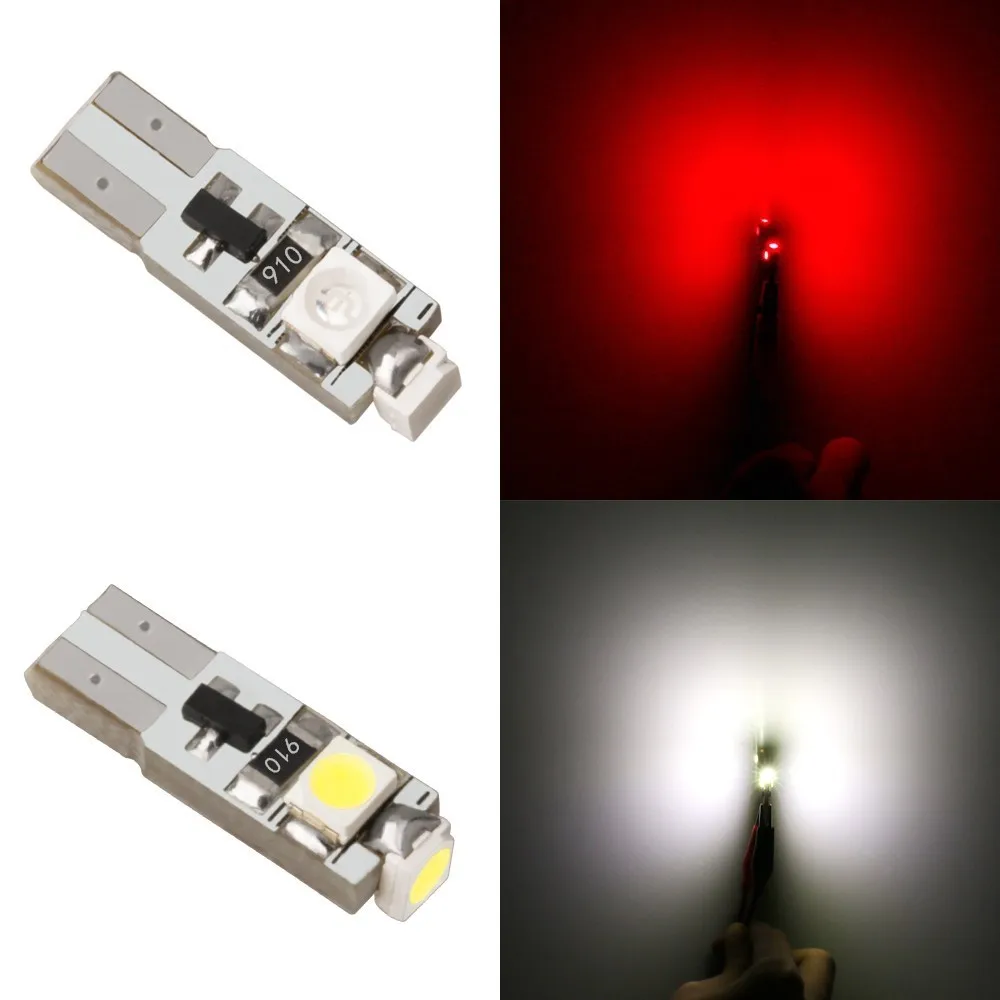 

10pcs Super Bright T5 W3W W1.2W 70 73 74 79 85 3 LED Car Dashboard Warming Indicator Wedge Light Bulb Auto Instrument Lamp 12V