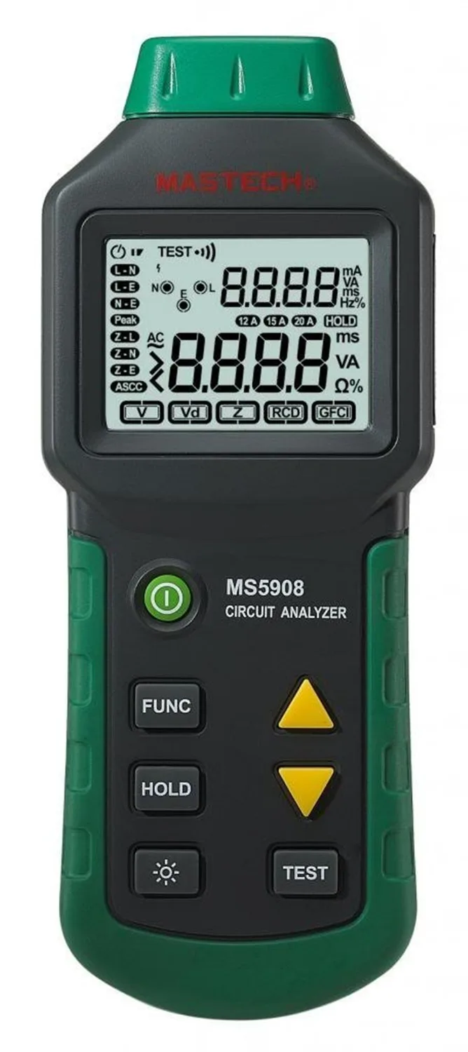 Mastech MS5908 RMS Circuit Analyzer Tester Compared w/ IDEAL Sure Test Socket Tester 61-164CN 110V or 2
Mastech MS5908 RMS Circuit Analyzer Tester Compared w/ IDEAL Sure Test Socket Tester 61-164CN 110V or 2
