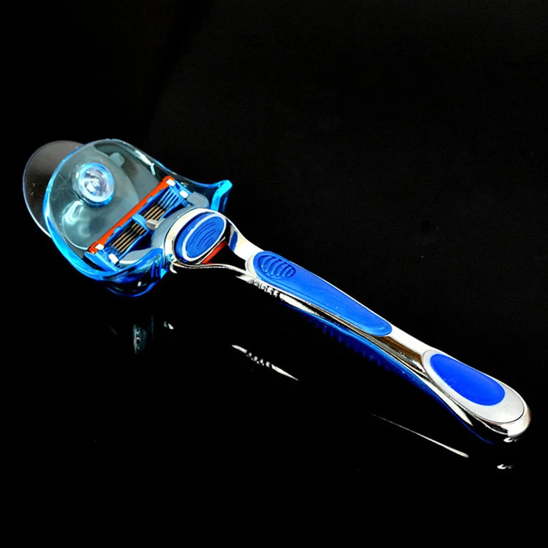 1Pcs-New-Practical-Clear-Blue-Plastic-Super-Razor-Holder-with-Suckers-Suction-Cup-Shaver-Storage-Rack (2)