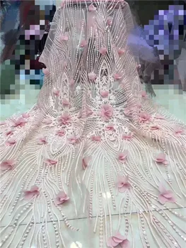 Pink 3 d flowers sequin lace fabric fringe material african french net lace tulle fabric high quality evening dresses5yard/lot(F
Pink 3 d flowers sequin lace fabric fringe material african french net lace tulle fabric high quality evening dresses5yard/lot(F