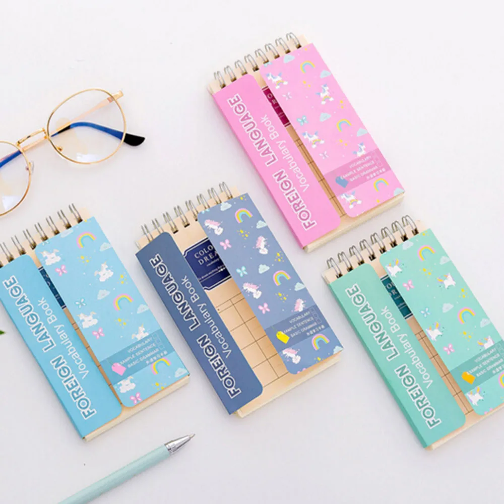 Unicorn Small Foreign Language Learning Coil Book Vocabulary Portable Pocket Notebook Diary Notepad School supplies
Unicorn Small Foreign Language Learning Coil Book Vocabulary Portable Pocket Notebook Diary Notepad School supplies