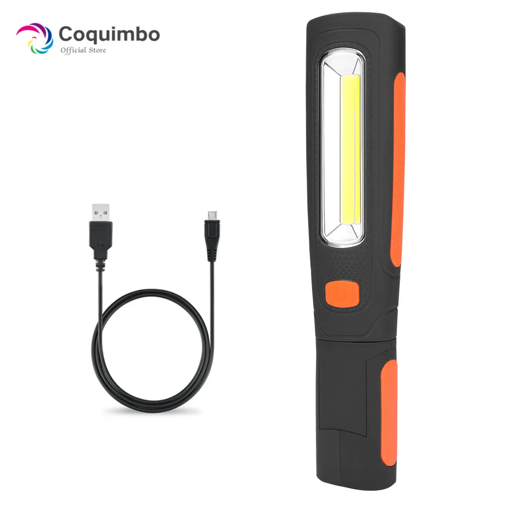 

3800 Lumens Magnet Hook Working Lamp Built In Rechargeable Battery 360 Degree LED Flashlight USB Charger Torch Lamp 2 Modes