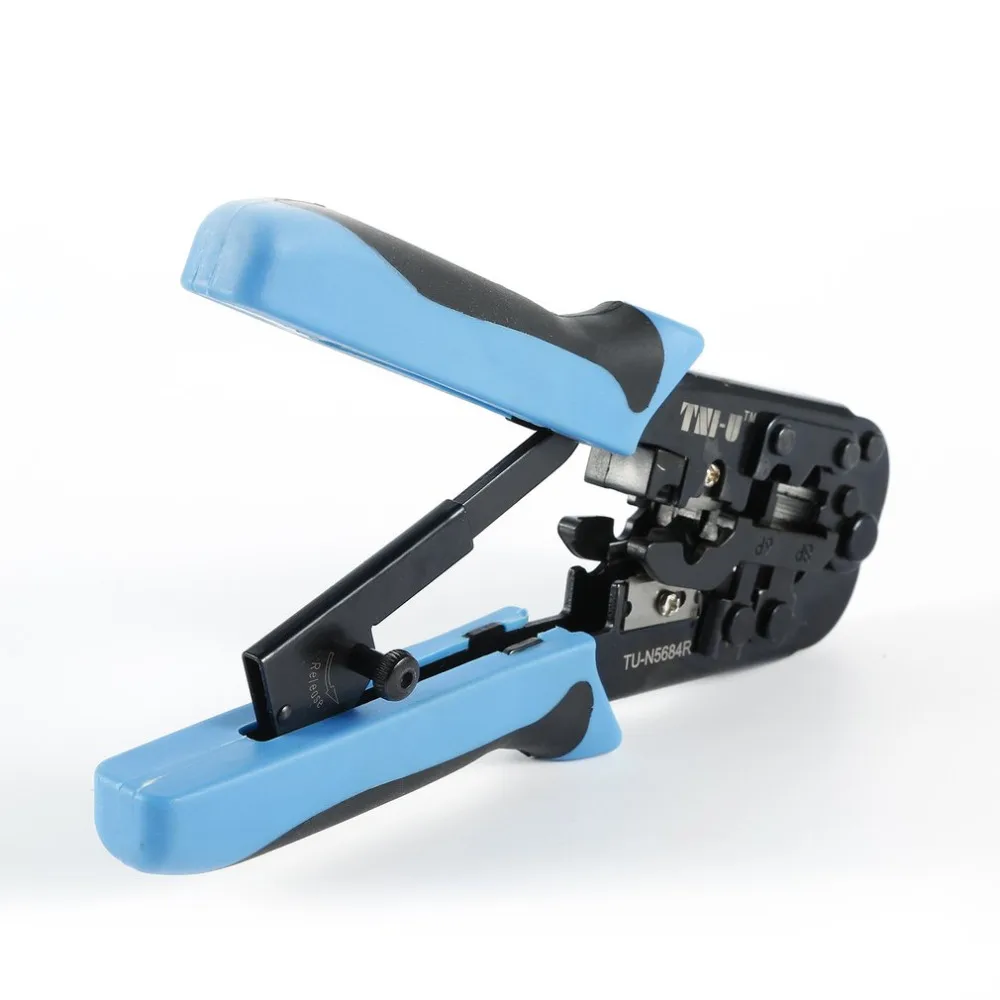 Crimping Tool Network Cable Ratchet Crimping TU-N5684R Modular Telecom Pliers Strippers Tools for 4P 6P 8P RJ-11/RJ-12 RJ-45
Crimping Tool Network Cable Ratchet Crimping TU-N5684R Modular Telecom Pliers Strippers Tools for 4P 6P 8P RJ-11/RJ-12 RJ-45
