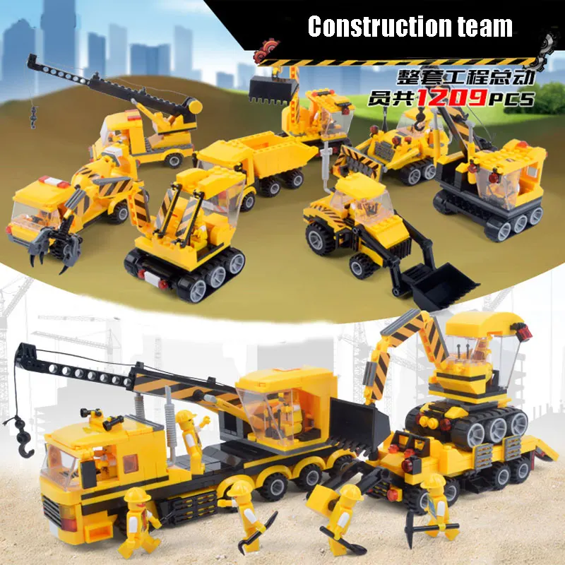 1209PCS City Construction Team Fork Truck/Carrier Loader/Crane/Bulldozer/Rooter 8IN1 Model Building Blocks Bricks Toy Kids Gift
1209PCS City Construction Team Fork Truck/Carrier Loader/Crane/Bulldozer/Rooter 8IN1 Model Building Blocks Bricks Toy Kids Gift