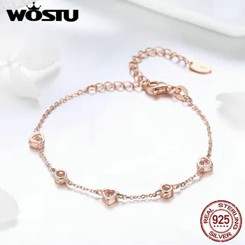 WOSTU New Design 925 Sterling Silver & Gold Color Sweet Heart Link Chain Bracelet For Women Silver Jewelry Gift For Wife FIB097
WOSTU New Design 925 Sterling Silver & Gold Color Sweet Heart Link Chain Bracelet For Women Silver Jewelry Gift For Wife FIB097