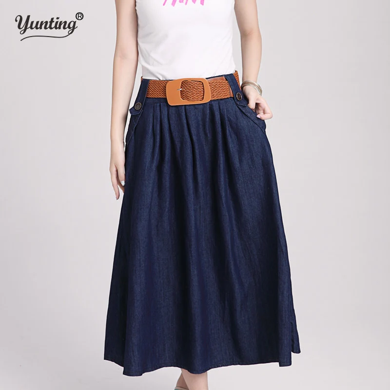 Korean Charm Lady Casual Denim Skirts New Loose Long Design Women Fashion A-line Jean Skirt
Korean Charm Lady Casual Denim Skirts New Loose Long Design Women Fashion A-line Jean Skirt