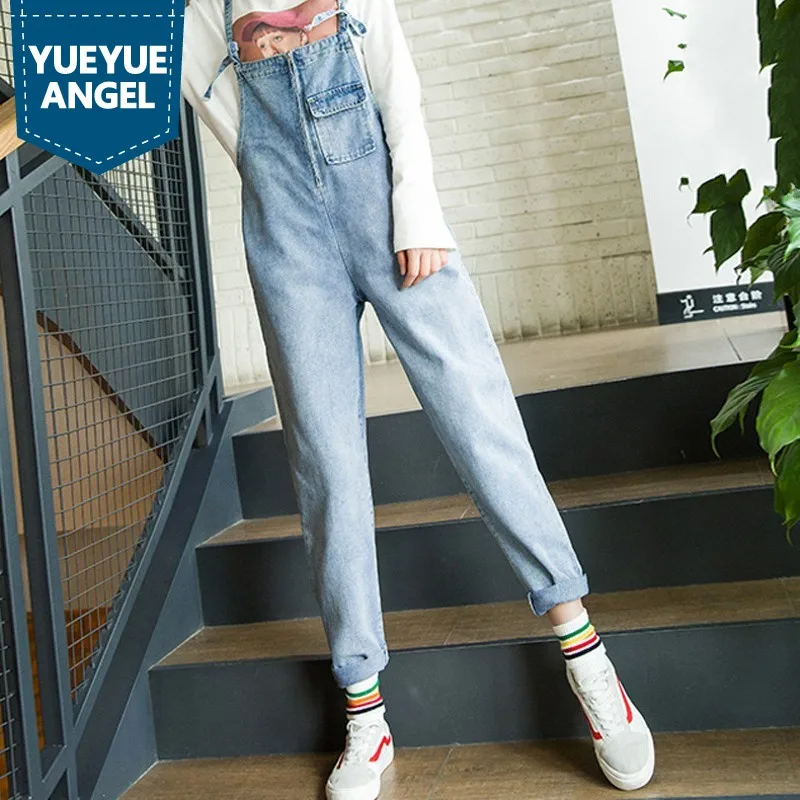 Fashion High Waist Rompers Womens Denim Jumpsuit Ankle-Length Pants 2019 Preppy Style Light Blue Casual Jeans Playsuits Pockets
Fashion High Waist Rompers Womens Denim Jumpsuit Ankle-Length Pants 2019 Preppy Style Light Blue Casual Jeans Playsuits Pockets