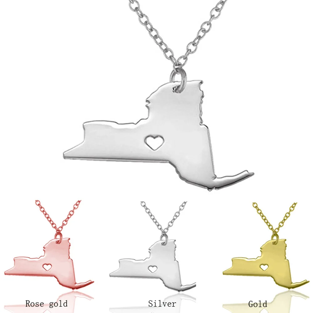 SUTETI Boutique Unique Design New York State Pendant Necklace Wholesale Women/Men Stainless Steel USA Map Statement Necklaces
SUTETI Boutique Unique Design New York State Pendant Necklace Wholesale Women/Men Stainless Steel USA Map Statement Necklaces