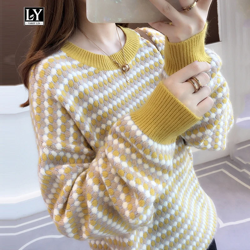 Ly Varey Lin Autumn Winter Multicolor Knitted Sweater Women O Neck Long Sleeve Loose Knitted Sweater Pullover Female Jumper Tops
Ly Varey Lin Autumn Winter Multicolor Knitted Sweater Women O Neck Long Sleeve Loose Knitted Sweater Pullover Female Jumper Tops