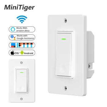 Minitiger WiFi Smart Wall Light Switch Smart Life/Tuya APP Remote Control Work with Amazon Alexa Echo Google Home IFTTT
Minitiger WiFi Smart Wall Light Switch Smart Life/Tuya APP Remote Control Work with Amazon Alexa Echo Google Home IFTTT