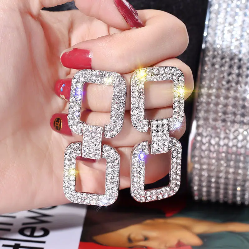 ZCHLGR Alloy Rhinestone Square Drop Dangle Earrings For Women Fashion Jewelry Trendy Statement Earrings Accessories Wholesale
ZCHLGR Alloy Rhinestone Square Drop Dangle Earrings For Women Fashion Jewelry Trendy Statement Earrings Accessories Wholesale