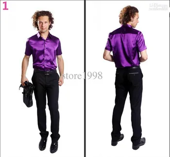 Hot Sale Men Short Sleeve Wedding Groom satins Shirts 9 Colors Bridegroom Shirt
Hot Sale Men Short Sleeve Wedding Groom satins Shirts 9 Colors Bridegroom Shirt