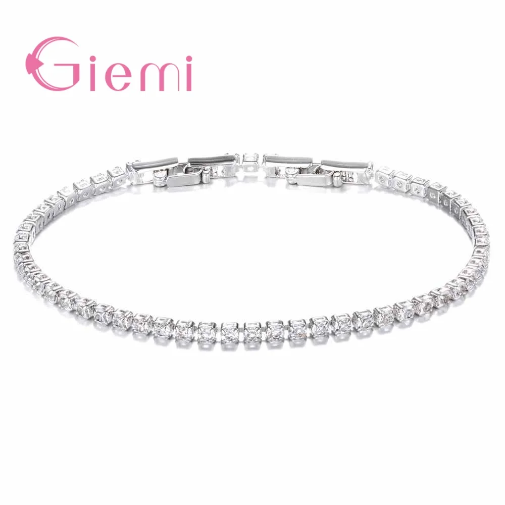 

Top Sale Newest Simple Stylish Ladies Women Bracelets 925 Sterling Silver Full Pave Micro CZ Austrian Crystal Bangles