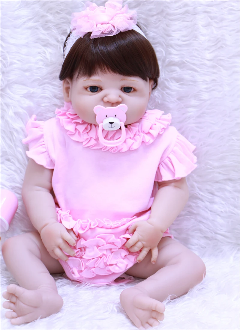 22" reborn Baby Doll Princess Girl Dolls full body Soft Silicone Babies Girls Lifelike real fashion bebe dolls for sale toy | Игрушки и