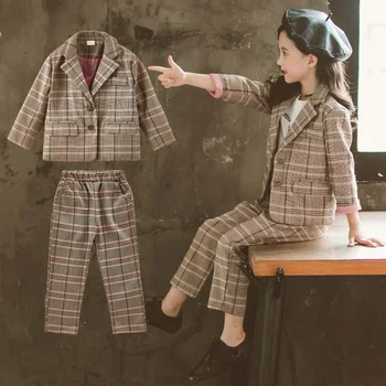Teenage Girls Clothing Set Autumn Fashion Plaid Jackets +Pants School Outfits Uniform Teen Girls Clothes Children 6 8 10 12 Year
Teenage Girls Clothing Set Autumn Fashion Plaid Jackets +Pants School Outfits Uniform Teen Girls Clothes Children 6 8 10 12 Year