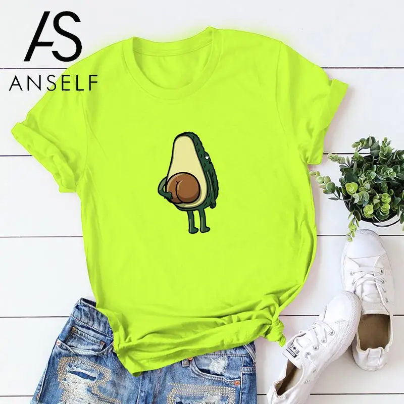 Cotton T-shirt Women Avocado T Shirt Green tshirt Cartoon Print tshirt Short Sleeve Tee Shirt Casual Cute Funny Summer Tops 2019
Cotton T-shirt Women Avocado T Shirt Green tshirt Cartoon Print tshirt Short Sleeve Tee Shirt Casual Cute Funny Summer Tops 2019