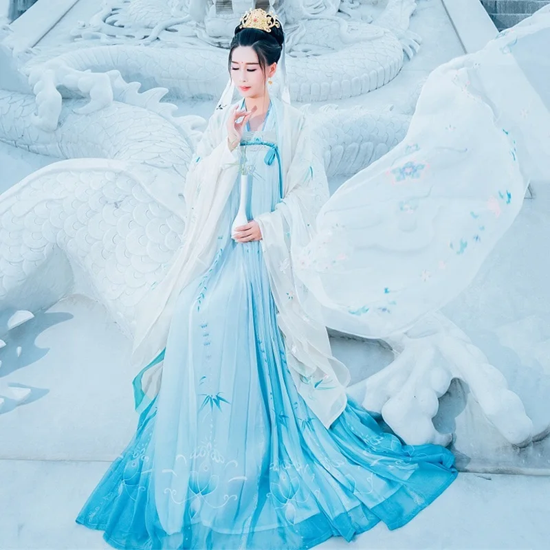 Classic Hanfu Chinses Traditional Dance Costume Women Tang Dynasty Cosplay Performance Clothes Oriental Festival Outfit DC1806
Classic Hanfu Chinses Traditional Dance Costume Women Tang Dynasty Cosplay Performance Clothes Oriental Festival Outfit DC1806