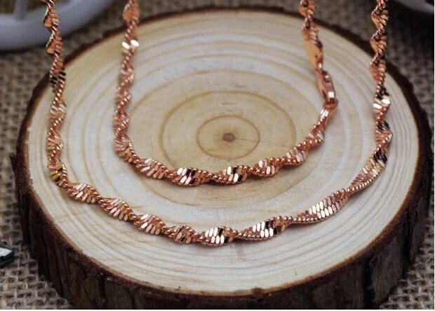 DrBonham Anti Allergy Hot Sale Classic rose gold filled girls womens thin 2mm twisted water-wave chain necklace 18" 45cm
DrBonham Anti Allergy Hot Sale Classic rose gold filled girls womens thin 2mm twisted water-wave chain necklace 18" 45cm