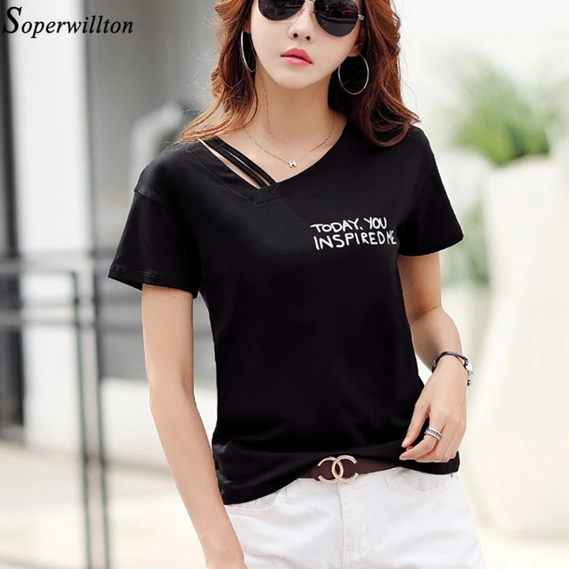 2019 Summer Women Tshirt Short Sleeve Casual Tops Female Black White V-neck Tee Shirt Femme Camiseta Femenina Solid Basic T11
2019 Summer Women Tshirt Short Sleeve Casual Tops Female Black White V-neck Tee Shirt Femme Camiseta Femenina Solid Basic T11