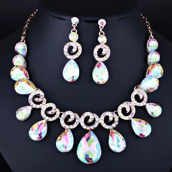 FARLENA Jewelry Exquisite Water Drop Crystal Glass Necklace Earrings Set for Women Wedding Party Cute Bridal Jewelry sets
FARLENA Jewelry Exquisite Water Drop Crystal Glass Necklace Earrings Set for Women Wedding Party Cute Bridal Jewelry sets