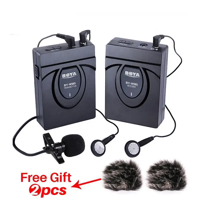 BY-WM5 Lavalier Lapel Microphone System Compact High Performance Wireless Mic for DSLR Cameras, Camcorders, Audio Recorder etc
BY-WM5 Lavalier Lapel Microphone System Compact High Performance Wireless Mic for DSLR Cameras, Camcorders, Audio Recorder etc