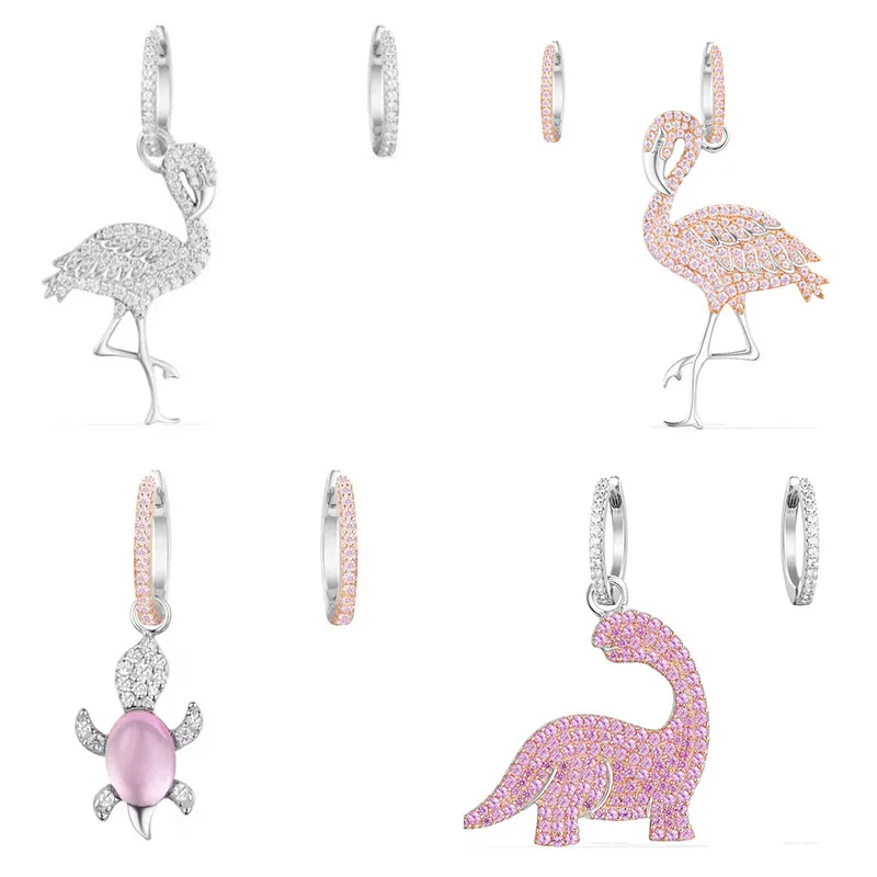 Fashion Charm 100% Sterling Silver Original 1:1 High Quality Asymmetric Animal Series Flamingo Earrings Women Jewelry Free Mail
Fashion Charm 100% Sterling Silver Original 1:1 High Quality Asymmetric Animal Series Flamingo Earrings Women Jewelry Free Mail