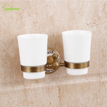 Antique Brushed Cup & Tumbler Holders Solid Brass Bathroom Ceramic Toothbrush Holder Bathroom Accessories Double Cups
Antique Brushed Cup & Tumbler Holders Solid Brass Bathroom Ceramic Toothbrush Holder Bathroom Accessories Double Cups