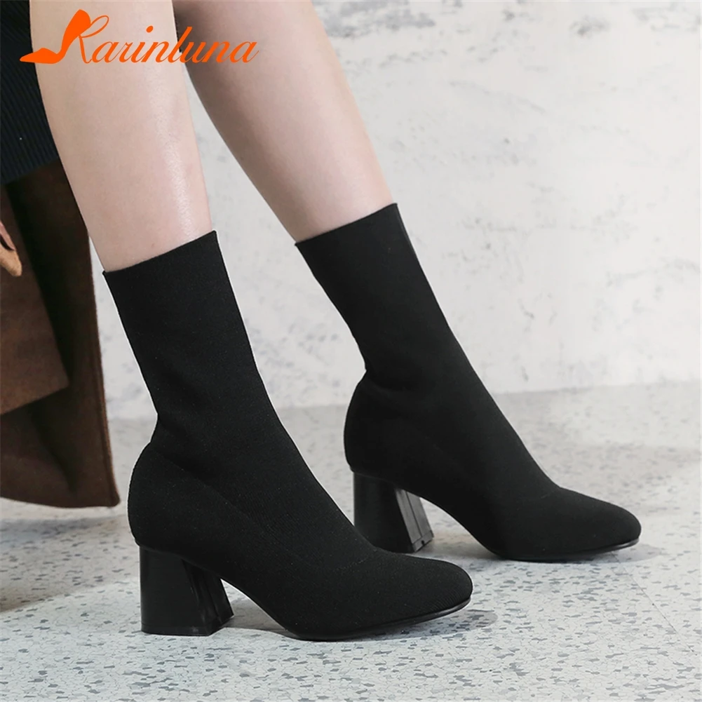 KARINLUNA New Fashion Size 33-42 Hot Sale Hoof High Heels Summer Boots Woman Shoes Slip On Mid Calf Boots Female Shoes Woman
KARINLUNA New Fashion Size 33-42 Hot Sale Hoof High Heels Summer Boots Woman Shoes Slip On Mid Calf Boots Female Shoes Woman