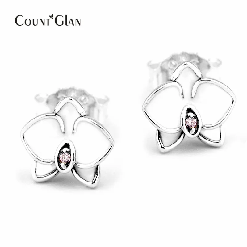 Authentic 925 Sterling Silver Stud Earrings Orchid, White Enamel European Style Jewelry For Women Fashion Charms
Authentic 925 Sterling Silver Stud Earrings Orchid, White Enamel European Style Jewelry For Women Fashion Charms