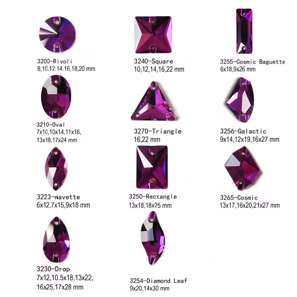 Amethyst Color Mix Shape Sew On Rhinestones for Handicrafts Crystal DIY Wedding Dress Decoration Sewing Bags Accessories
Amethyst Color Mix Shape Sew On Rhinestones for Handicrafts Crystal DIY Wedding Dress Decoration Sewing Bags Accessories