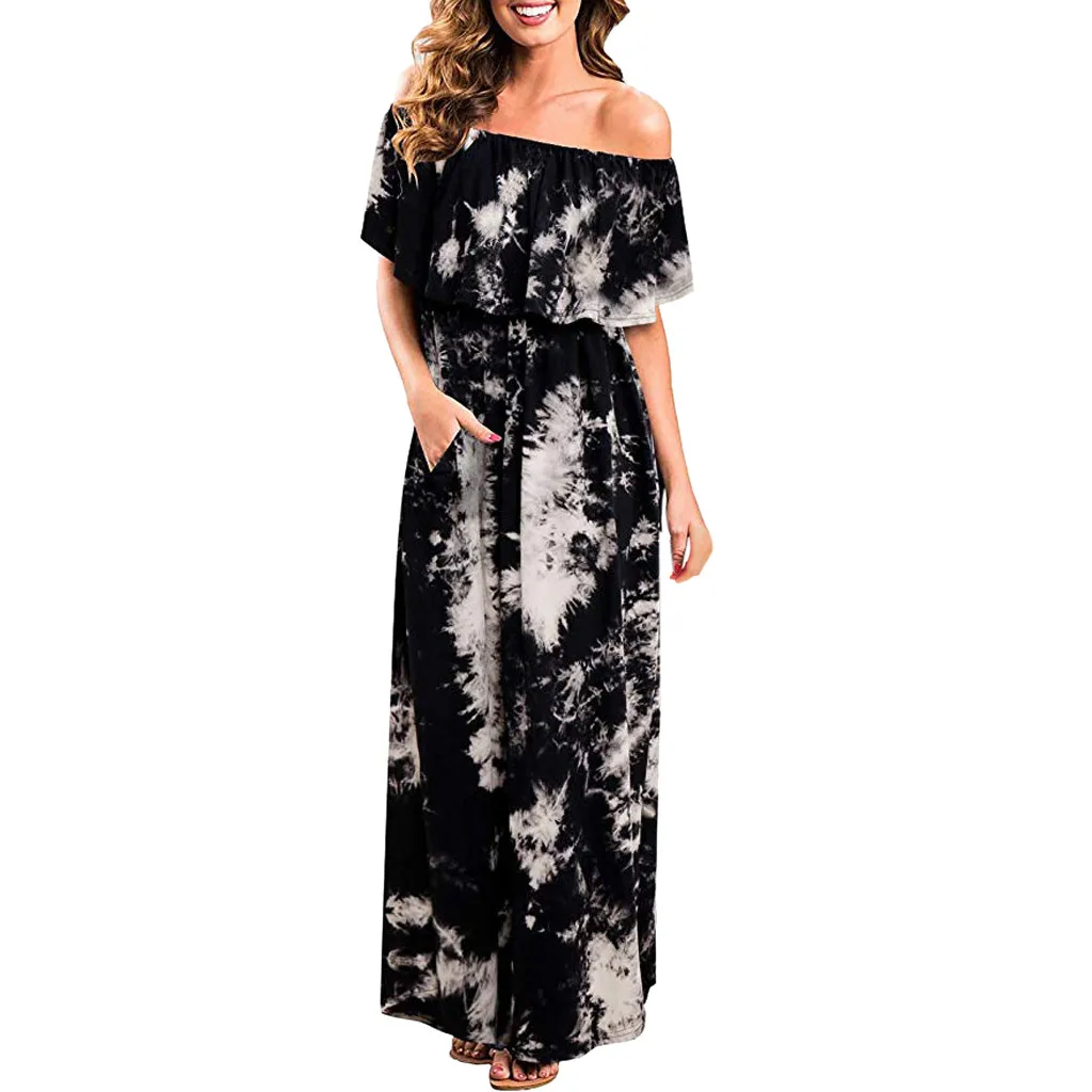 New Fashion Black Slash neck Print Dress Women Summer Sexy Cold Off Shoulder Ruffle Party Tie Dye Split Maxi Long Dress vadim
New Fashion Black Slash neck Print Dress Women Summer Sexy Cold Off Shoulder Ruffle Party Tie Dye Split Maxi Long Dress vadim