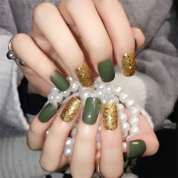 24PCS Acrylic Glitter Nail Tips Green Mix Golden Floral Designed Acrylic False Glitter French Nail Art Tips NEW
24PCS Acrylic Glitter Nail Tips Green Mix Golden Floral Designed Acrylic False Glitter French Nail Art Tips NEW