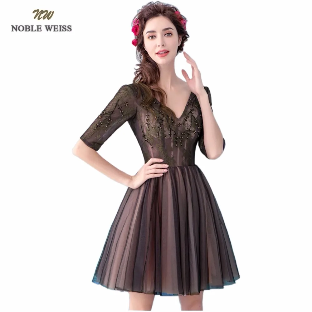 NOBLE WEISS Black Prom Dress Customized Fashion V-Neck Lace-up Back Tulle A-Line Embroidery Beading Sexy Party Gown Dresses
NOBLE WEISS Black Prom Dress Customized Fashion V-Neck Lace-up Back Tulle A-Line Embroidery Beading Sexy Party Gown Dresses