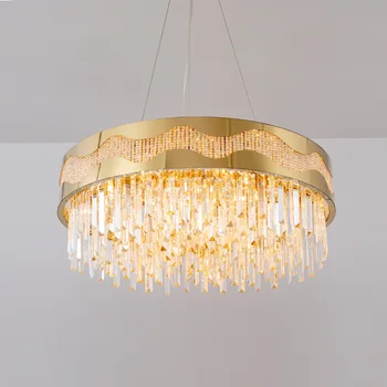 New crystal chandelier LED gold living room decoration lamp k9 crystal lamp AC 85-265v
New crystal chandelier LED gold living room decoration lamp k9 crystal lamp AC 85-265v