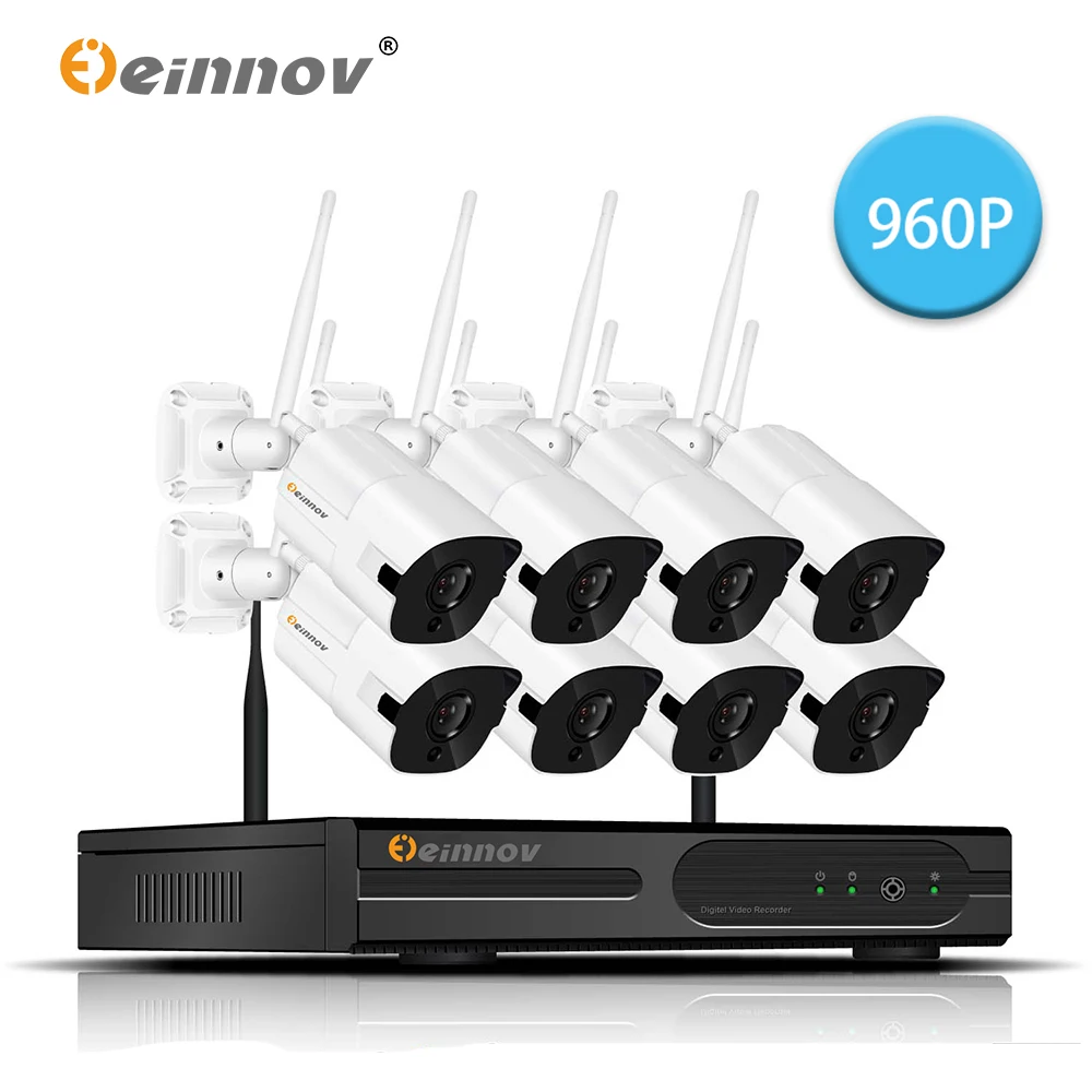 Einnov 1.3MP 8CH 960P Video Surveillance Kit Wifi Security Camera System Wireless CCTV NVR Kit Outdoor IP Camera Waterproof HD
Einnov 1.3MP 8CH 960P Video Surveillance Kit Wifi Security Camera System Wireless CCTV NVR Kit Outdoor IP Camera Waterproof HD