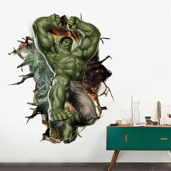 Fashion Home Decor Accessory 3D Wall Sticker The Avengers Hero Hulk Broken Wall Design Large Size for Kids Rooms Wall Decoration 
Fashion Home Decor Accessory 3D Wall Sticker The Avengers Hero Hulk Broken Wall Design Large Size for Kids Rooms Wall Decoration