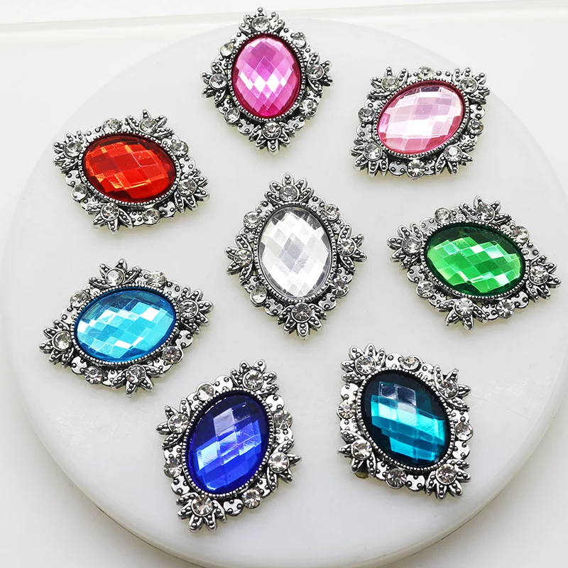 10pcs/set 25mm*32mm Diamond Acrylic Rhinestone Buttons Flatback Metal for Embellishments Hairbow Center Decor Shir Button
10pcs/set 25mm*32mm Diamond Acrylic Rhinestone Buttons Flatback Metal for Embellishments Hairbow Center Decor Shir Button